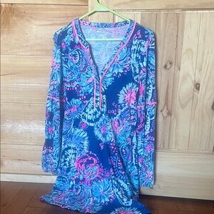 Lilly Pulitzer Vibrant Pink and Blue Dress
